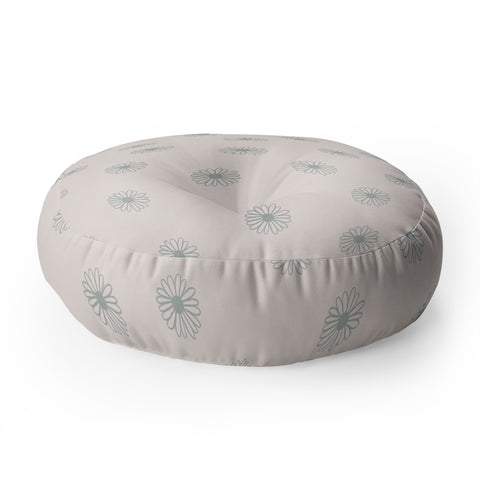 Menina Lisboa Soft Blue Daisies Floor Pillow Round
