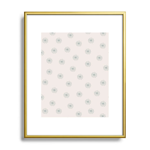 Menina Lisboa Soft Blue Daisies Metal Framed Art Print