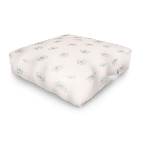 Menina Lisboa Soft Blue Daisies Outdoor Floor Cushion