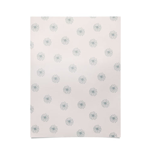 Menina Lisboa Soft Blue Daisies Poster