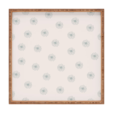 Menina Lisboa Soft Blue Daisies Square Tray