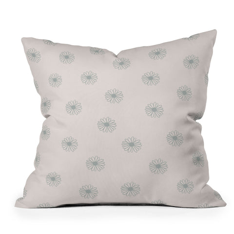 Menina Lisboa Soft Blue Daisies Throw Pillow