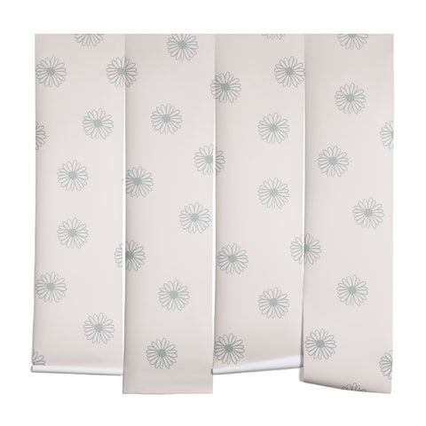 Menina Lisboa Soft Blue Daisies Wall Mural