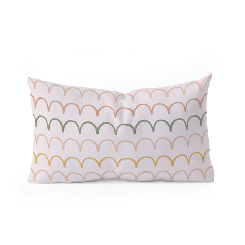 Menina Lisboa Spring Abstract Waves Oblong Throw Pillow