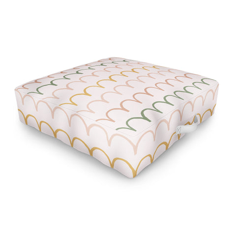 Menina Lisboa Spring Abstract Waves Outdoor Floor Cushion