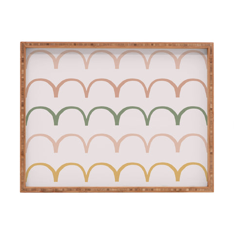Menina Lisboa Spring Abstract Waves Rectangular Tray