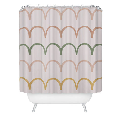 Menina Lisboa Spring Abstract Waves Shower Curtain