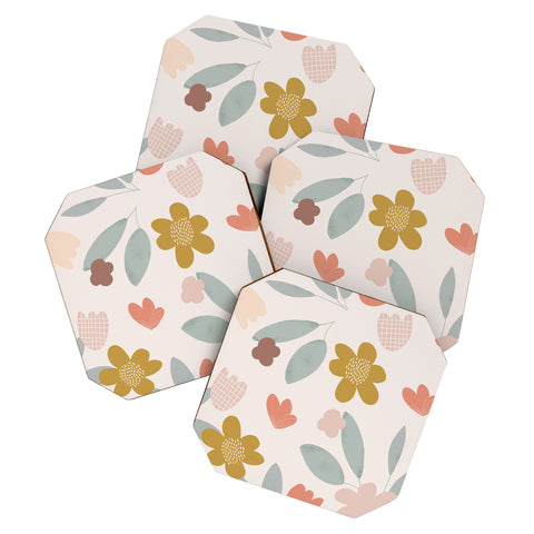 Menina Lisboa Spring Colorful Flowers Coaster Set