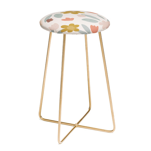 Menina Lisboa Spring Colorful Flowers Counter Stool
