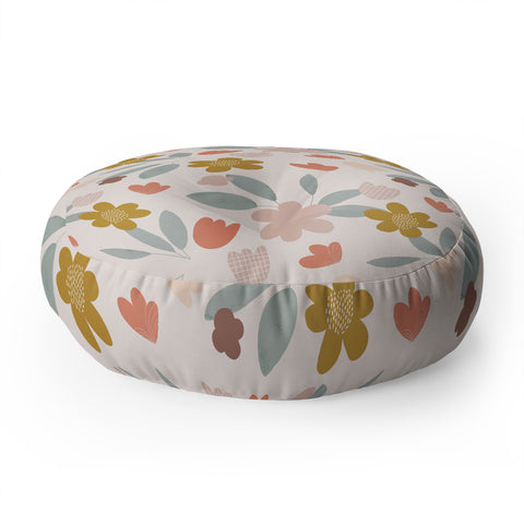 Menina Lisboa Spring Colorful Flowers Floor Pillow Round