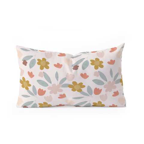 Menina Lisboa Spring Colorful Flowers Oblong Throw Pillow