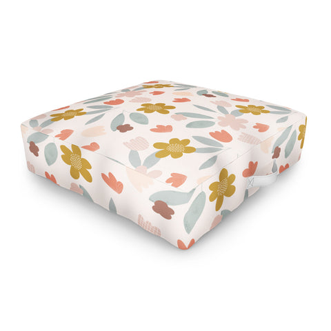 Menina Lisboa Spring Colorful Flowers Outdoor Floor Cushion