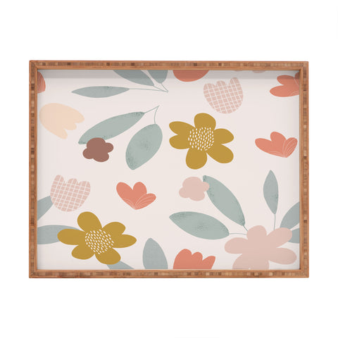 Menina Lisboa Spring Colorful Flowers Rectangular Tray