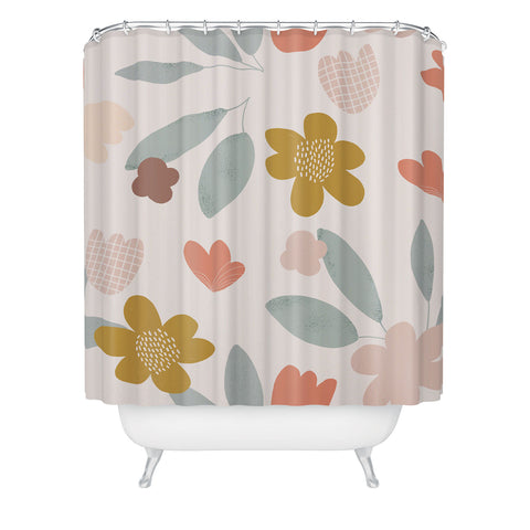 Menina Lisboa Spring Colorful Flowers Shower Curtain