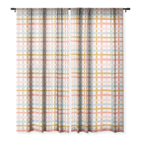 Menina Lisboa Spring Colorful Stripes Sheer Window Curtain