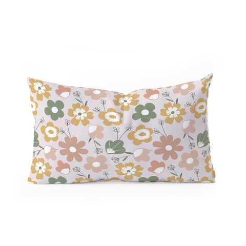Menina Lisboa Spring Daisies Oblong Throw Pillow