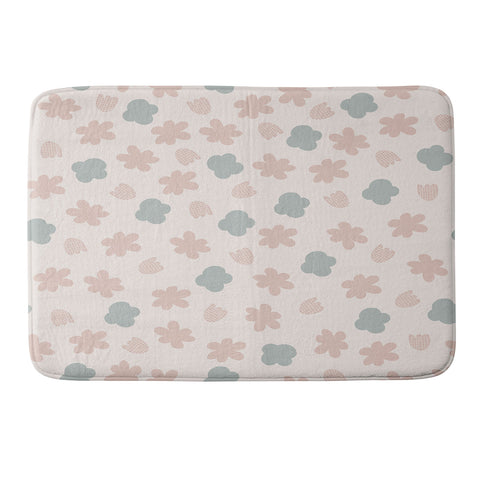 Menina Lisboa Spring Modern Flowers Memory Foam Bath Mat