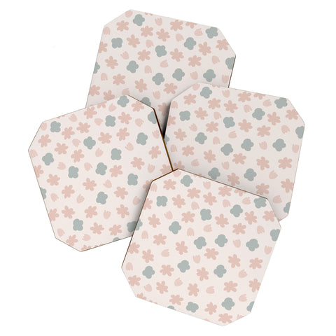 Menina Lisboa Spring Modern Flowers Coaster Set