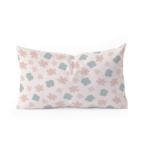 Menina Lisboa Spring Modern Flowers Oblong Throw Pillow