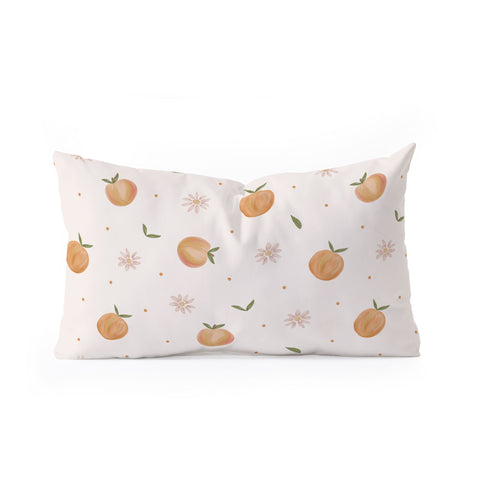 Menina Lisboa Spring Peaches Oblong Throw Pillow