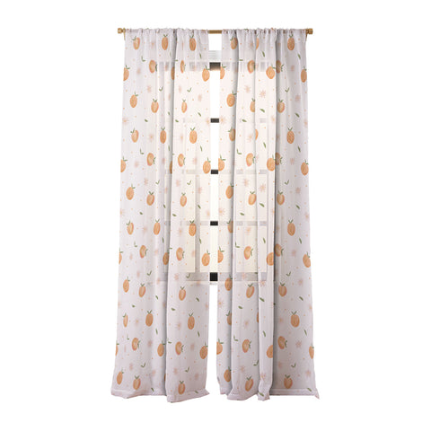 Menina Lisboa Spring Peaches Sheer Window Curtain