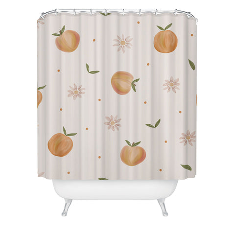 Menina Lisboa Spring Peaches Shower Curtain