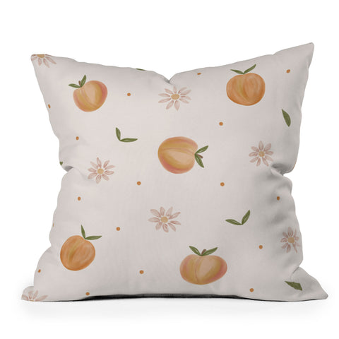 Menina Lisboa Spring Peaches Throw Pillow
