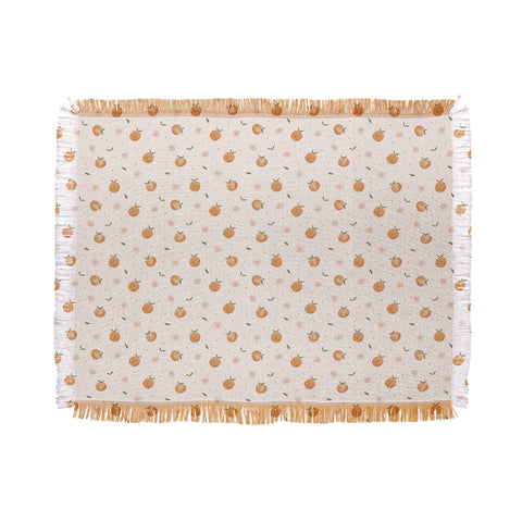 Menina Lisboa Spring Peaches Throw Blanket