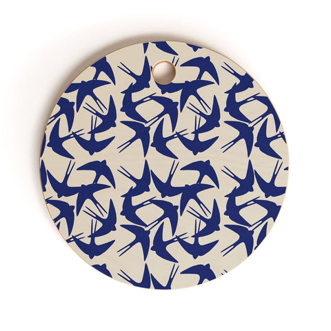 Menina Lisboa Spring Swallows Cutting Board Round