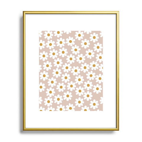 Menina Lisboa Spring White Daisies Metal Framed Art Print