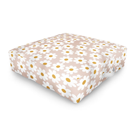 Menina Lisboa Spring White Daisies Outdoor Floor Cushion