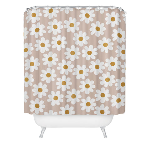 Menina Lisboa Spring White Daisies Shower Curtain