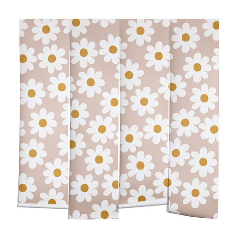 Menina Lisboa Spring White Daisies Wall Mural