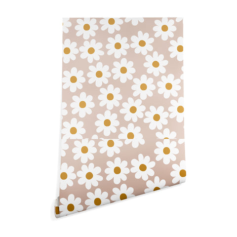 Menina Lisboa Spring White Daisies Wallpaper