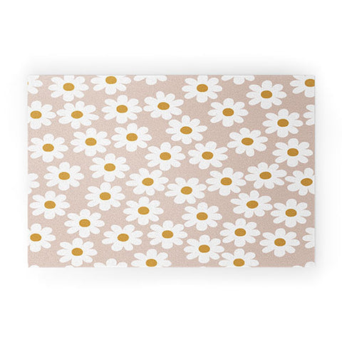 Menina Lisboa Spring White Daisies Welcome Mat