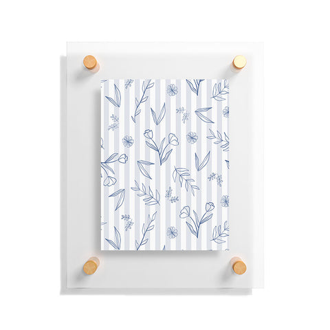 Menina Lisboa Striped Cottagecore Florals Floating Acrylic Print