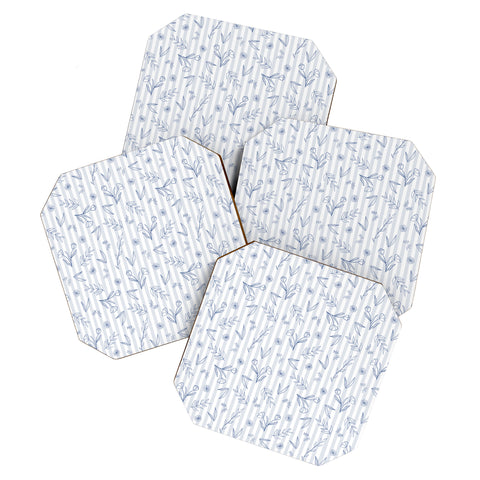 Menina Lisboa Striped Cottagecore Florals Coaster Set