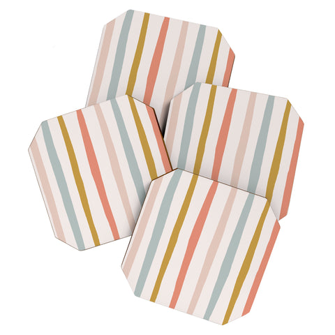Menina Lisboa Summer Colorful Stripes Coaster Set