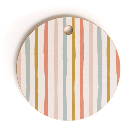 Menina Lisboa Summer Colorful Stripes Cutting Board Round