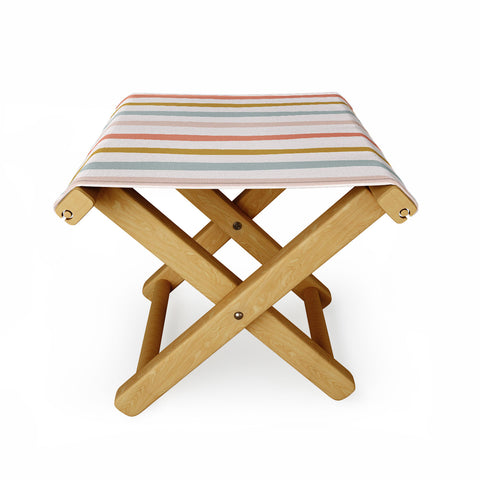 Menina Lisboa Summer Colorful Stripes Folding Stool
