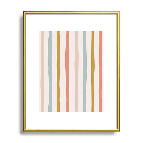 Menina Lisboa Summer Colorful Stripes Metal Framed Art Print