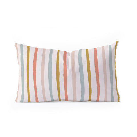 Menina Lisboa Summer Colorful Stripes Oblong Throw Pillow