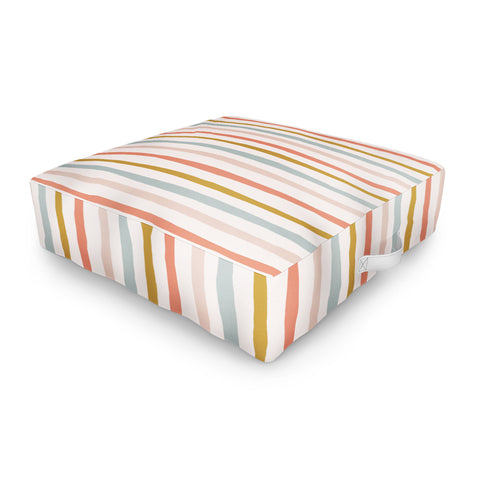 Menina Lisboa Summer Colorful Stripes Outdoor Floor Cushion