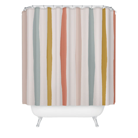 Menina Lisboa Summer Colorful Stripes Shower Curtain