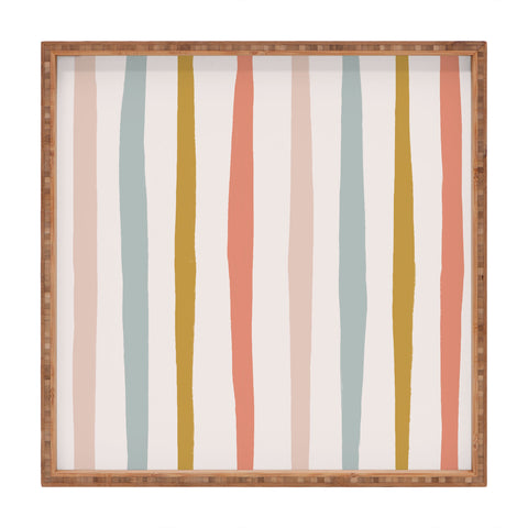 Menina Lisboa Summer Colorful Stripes Square Tray