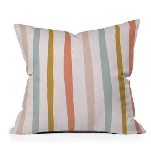 Menina Lisboa Summer Colorful Stripes Outdoor Throw Pillow