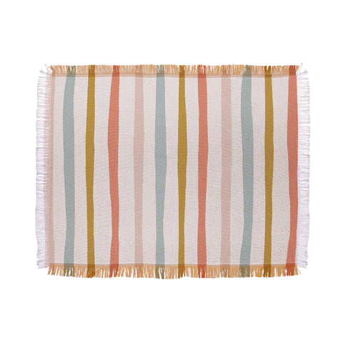 Menina Lisboa Summer Colorful Stripes Throw Blanket
