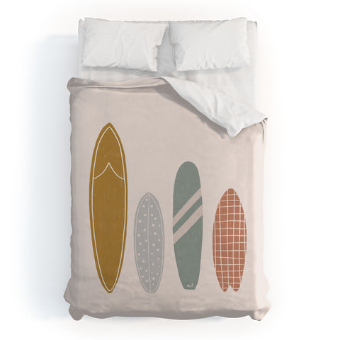Menina Lisboa Summer Cool Surfboards Duvet Cover