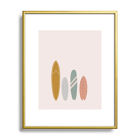 Menina Lisboa Summer Cool Surfboards Metal Framed Art Print