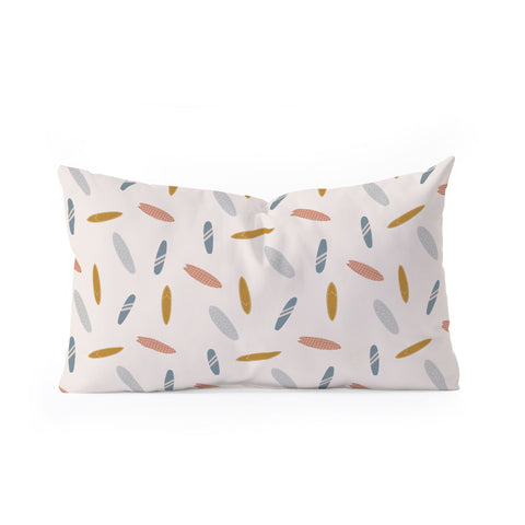 Menina Lisboa Summer Cool Surfboards Oblong Throw Pillow